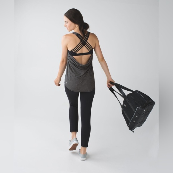 lululemon athletica Tops - Lululemon Wild Tank Top Heathered Black / Grey Size 6
